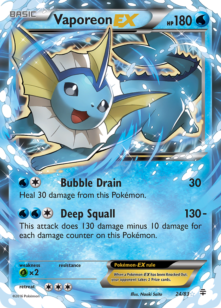 Vaporeon EX (24/83) [XY: Generations] | Black Swamp Games