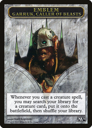 Emblem - Garruk, Caller of Beasts [Magic 2014 Tokens] | Black Swamp Games