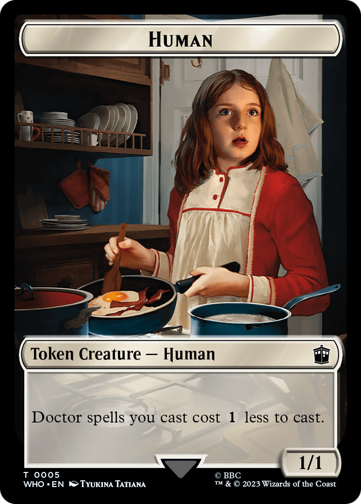 Human (0005) // Food (0026) Double-Sided Token [Doctor Who Tokens] | Black Swamp Games