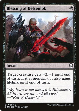 Blessing of Belzenlok [Dominaria] | Black Swamp Games