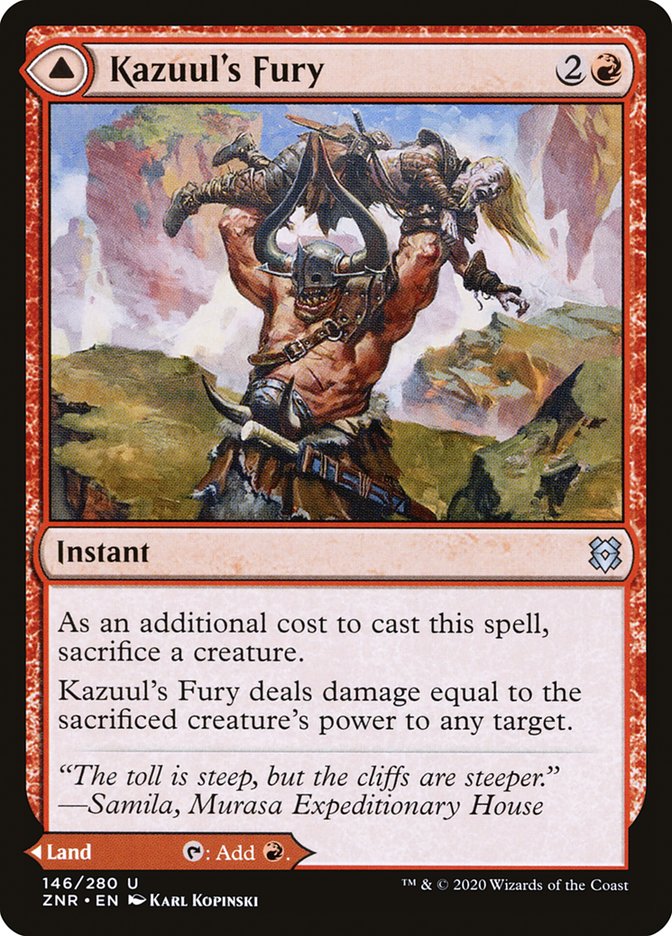 Kazuul's Fury // Kazuul's Cliffs [Zendikar Rising] | Black Swamp Games