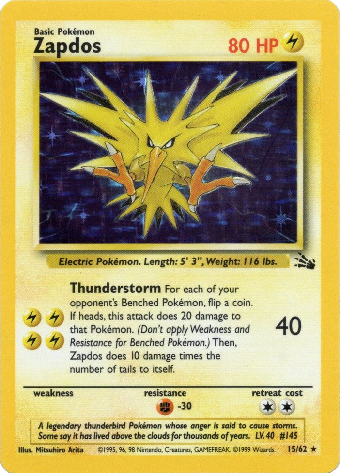 Zapdos (15/62) [Fossil Unlimited] | Black Swamp Games