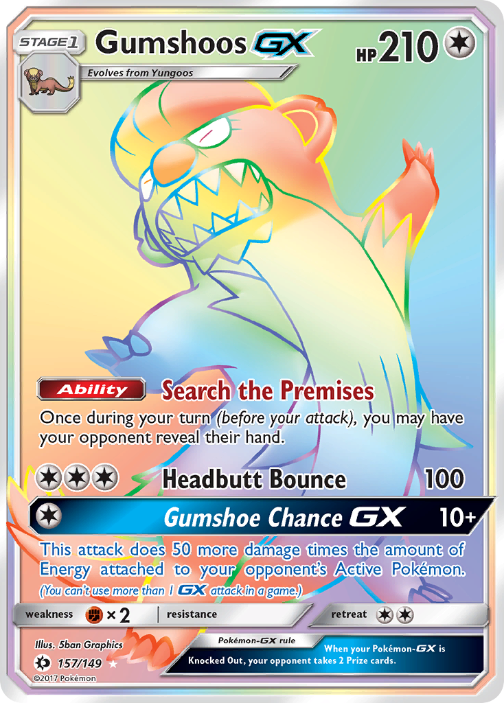 Gumshoos GX (157/149) [Sun & Moon: Base Set] | Black Swamp Games