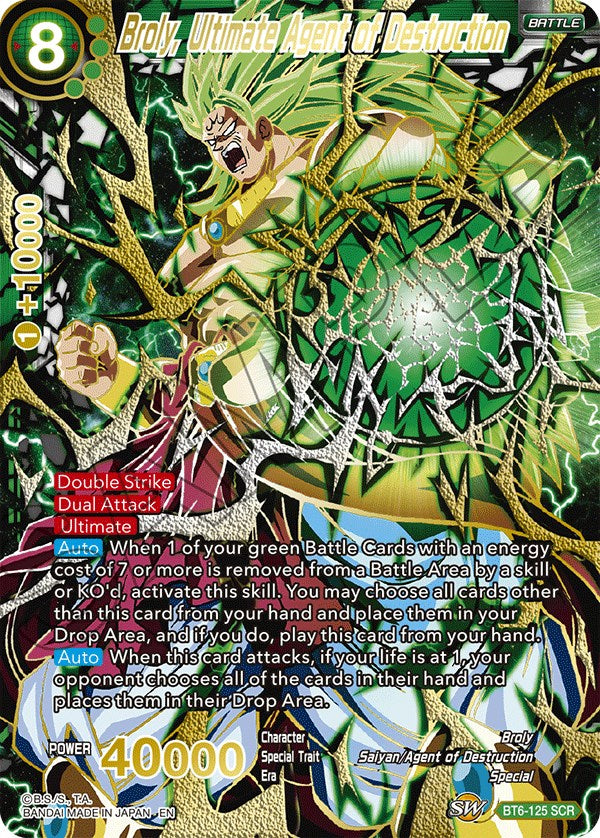 Broly, Ultimate Agent of Destruction (SCR) (BT6-125) [5th Anniversary Set] | Black Swamp Games