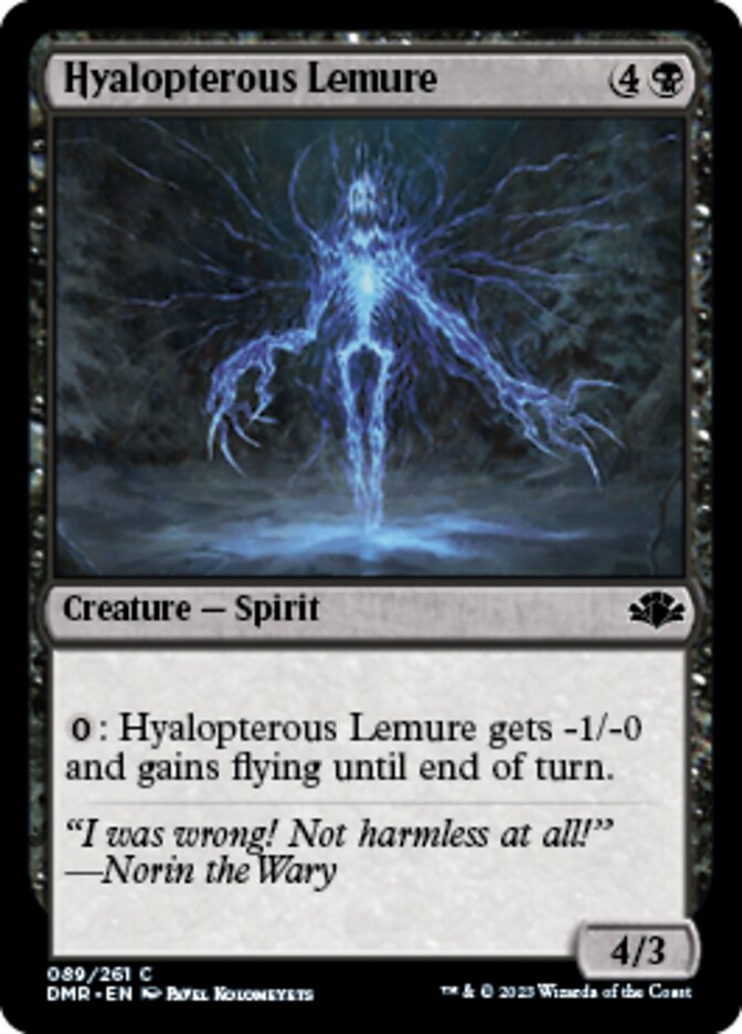 Hyalopterous Lemure [Dominaria Remastered] | Black Swamp Games