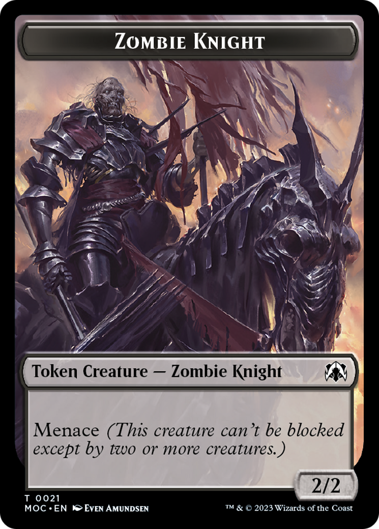 Zombie Knight // Human (6) Double-Sided Token [March of the Machine Commander Tokens] | Black Swamp Games