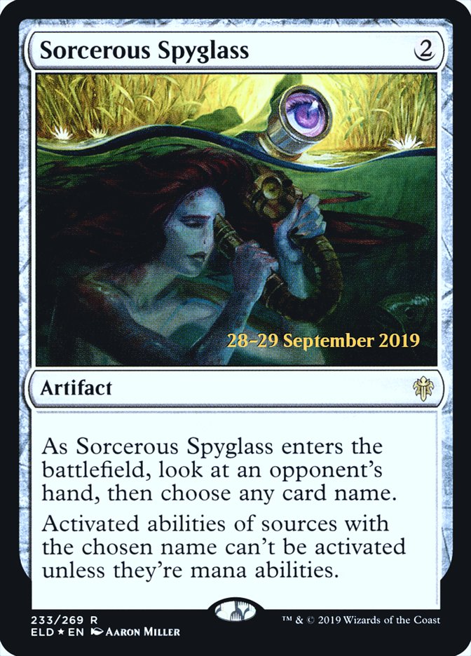 Sorcerous Spyglass  [Throne of Eldraine Prerelease Promos] | Black Swamp Games