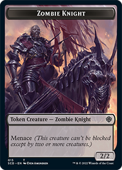 Zombie // Zombie Knight Double-Sided Token [Starter Commander Decks] | Black Swamp Games