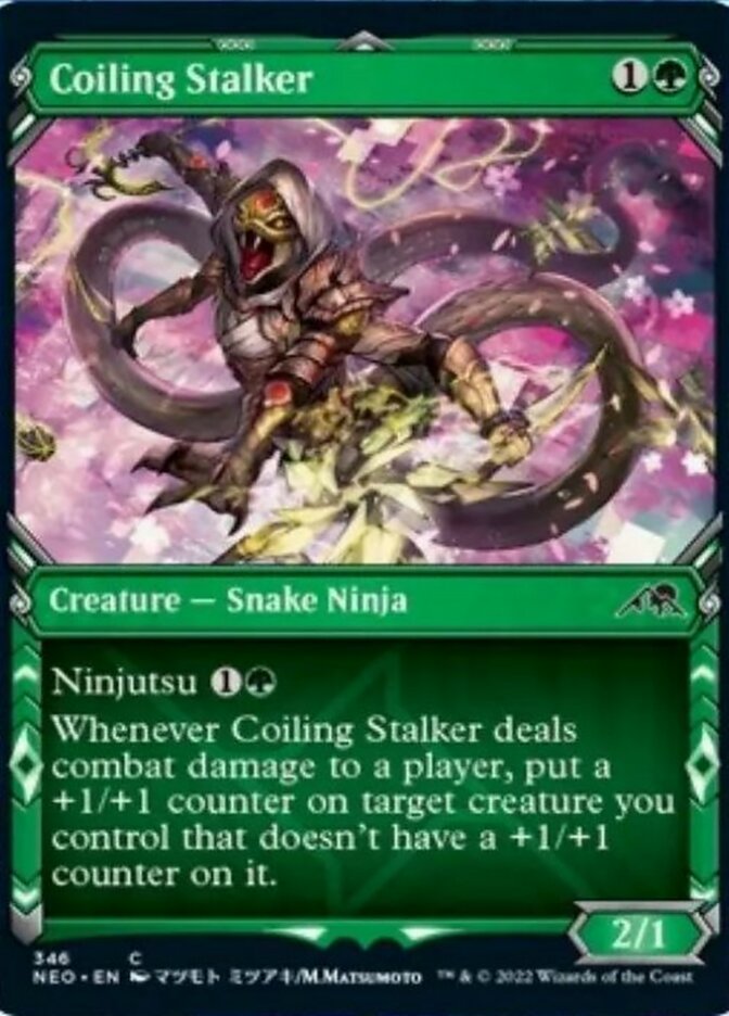 Coiling Stalker (Showcase Ninja) [Kamigawa: Neon Dynasty] | Black Swamp Games
