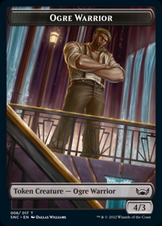 Ogre Warrior // Copy Double-sided Token [Streets of New Capenna Tokens] | Black Swamp Games