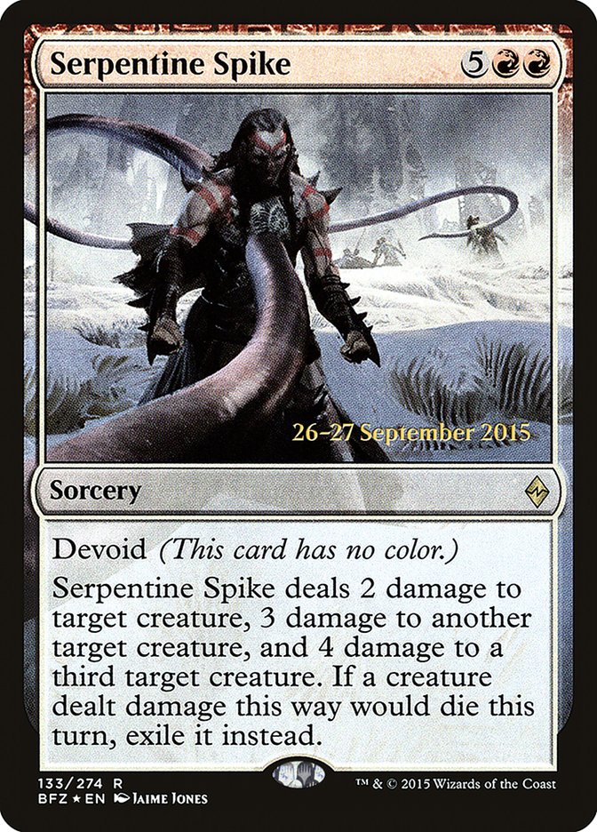 Serpentine Spike  [Battle for Zendikar Prerelease Promos] | Black Swamp Games