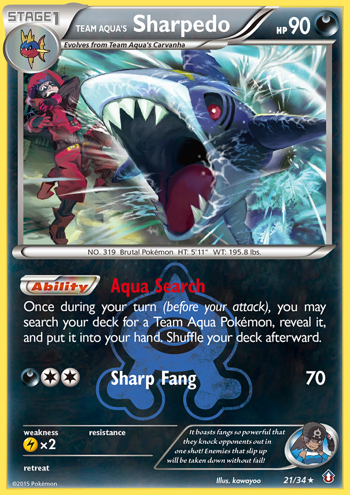 Team Aqua's Sharpedo (21/34) [XY: Double Crisis] | Black Swamp Games