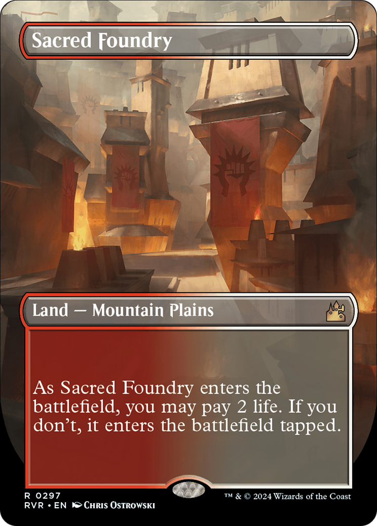 Sacred Foundry (Borderless) [Ravnica Remastered] | Black Swamp Games