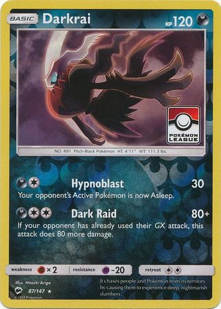 Darkrai (87/147) (League Promo) [Sun & Moon: Burning Shadows] | Black Swamp Games