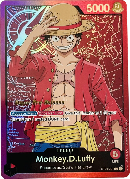 Monkey.D.Luffy (001) [Super Pre-Release Starter Deck: Straw Hat Crew] | Black Swamp Games