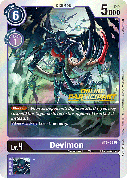 Devimon [ST6-08] (Online Participant) [Starter Deck: Venomous Violet Promos] | Black Swamp Games