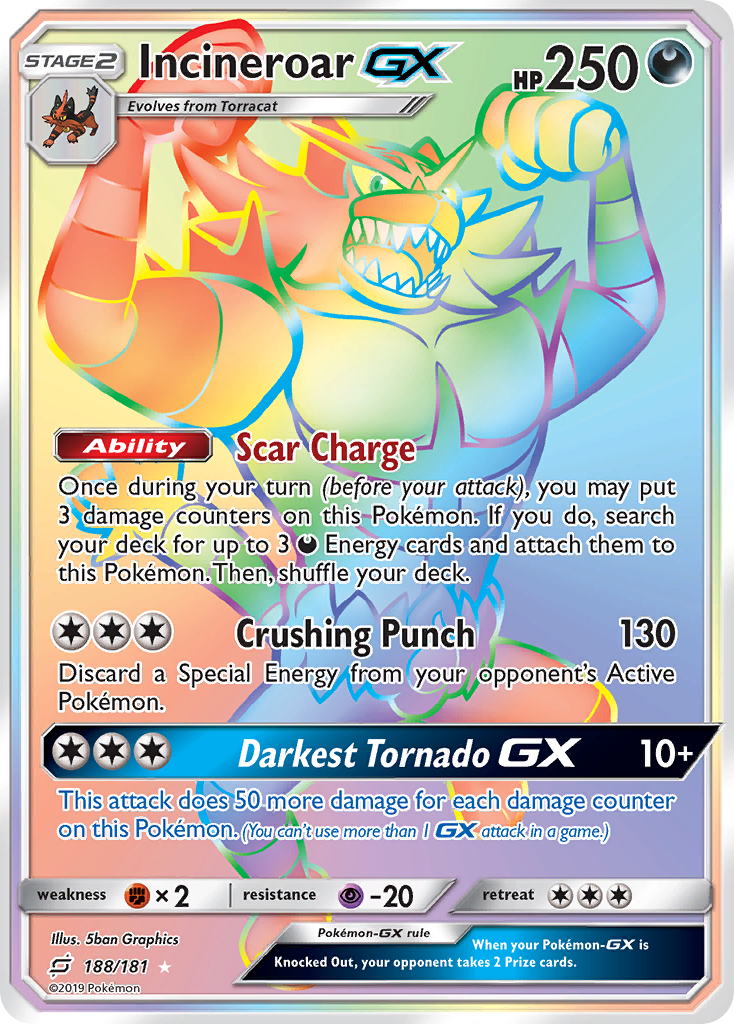 Incineroar GX (188/181) [Sun & Moon: Team Up] | Black Swamp Games