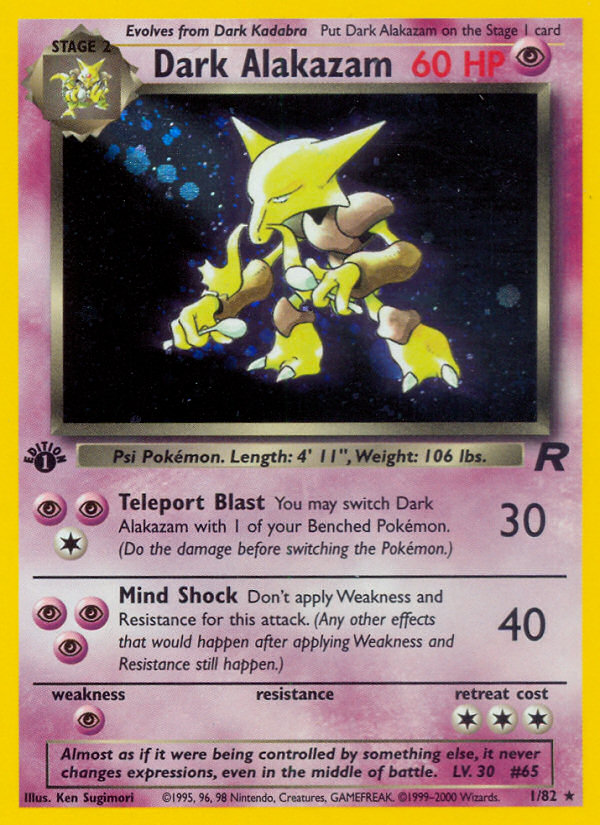 Dark Alakazam (1/82) [Team Rocket 1st Edition] | Black Swamp Games