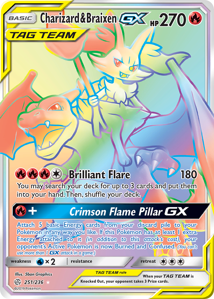 Charizard & Braixen GX (251/236) [Sun & Moon: Cosmic Eclipse] | Black Swamp Games