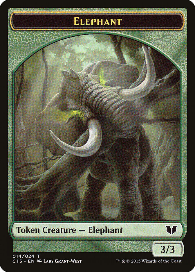 Elephant // Saproling Double-Sided Token [Commander 2015 Tokens] | Black Swamp Games