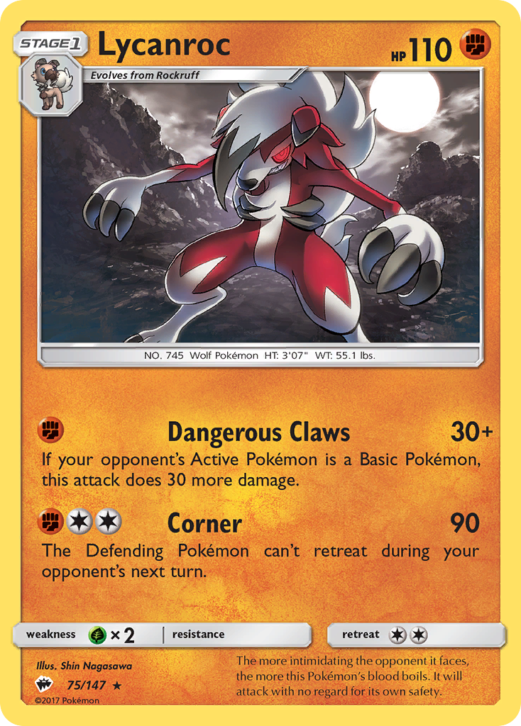 Lycanroc (75/147) [Sun & Moon: Burning Shadows] | Black Swamp Games