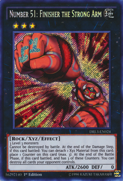 Number 51: Finisher the Strong Arm [DRL3-EN024] Secret Rare | Black Swamp Games