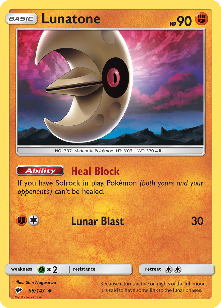 Lunatone (68/147) [Sun & Moon: Burning Shadows] | Black Swamp Games