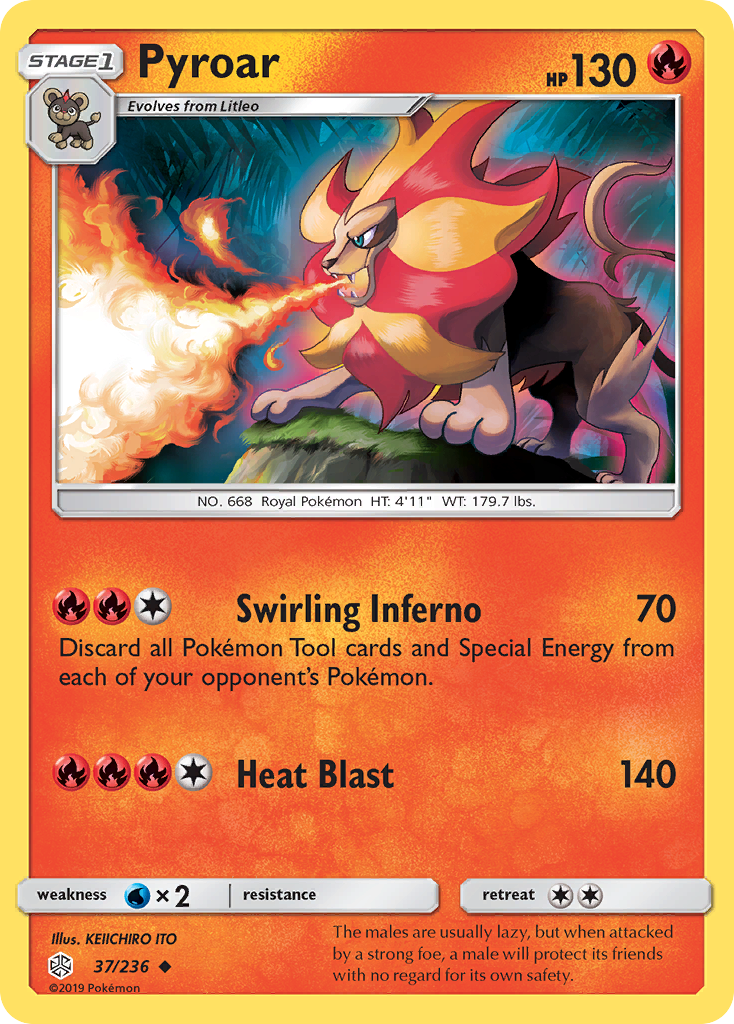 Pyroar (37/236) [Sun & Moon: Cosmic Eclipse] | Black Swamp Games