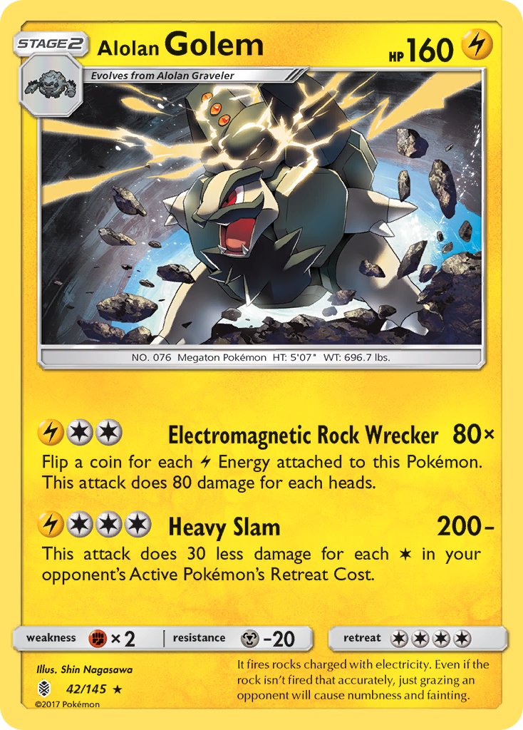 Alolan Golem (42/145) (Cosmos Holo) (Blister Exclusive) [Sun & Moon: Guardians Rising] | Black Swamp Games