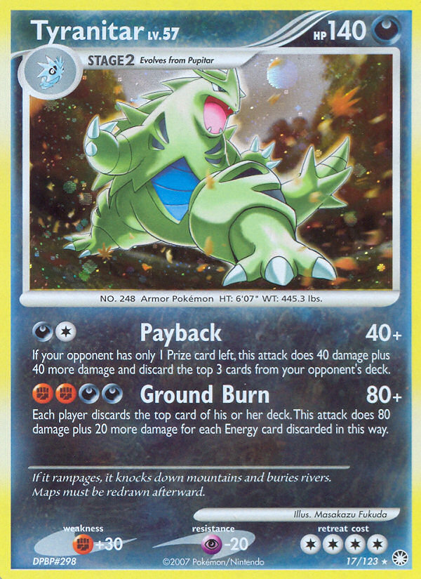 Tyranitar (17/123) [Diamond & Pearl: Mysterious Treasures] | Black Swamp Games