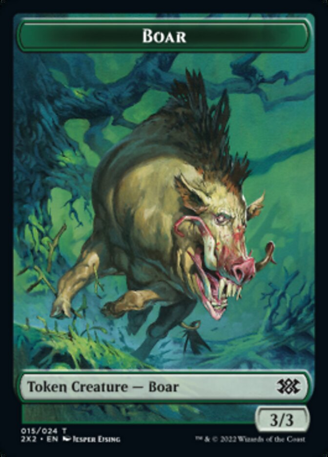 Boar // Spirit Double-sided Token [Double Masters 2022 Tokens] | Black Swamp Games