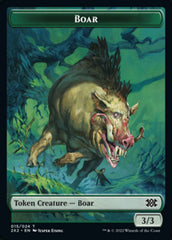 Boar // Soldier Double-sided Token [Double Masters 2022 Tokens] | Black Swamp Games