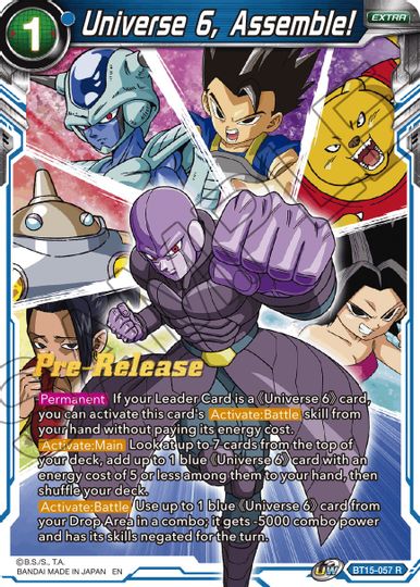 Universe 6, Assemble! (BT15-057) [Saiyan Showdown Prerelease Promos] | Black Swamp Games