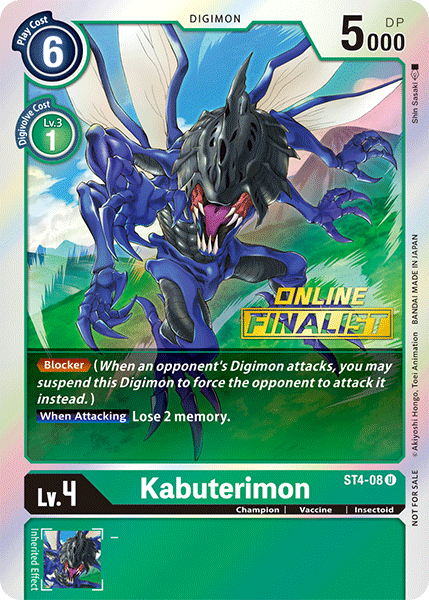 Kabuterimon [ST4-08] (Online Finalist) [Starter Deck: Giga Green Promos] | Black Swamp Games