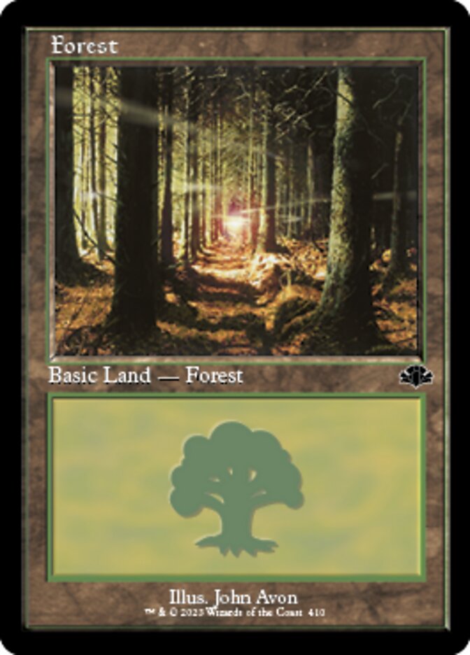 Forest (410) (Retro) [Dominaria Remastered] | Black Swamp Games