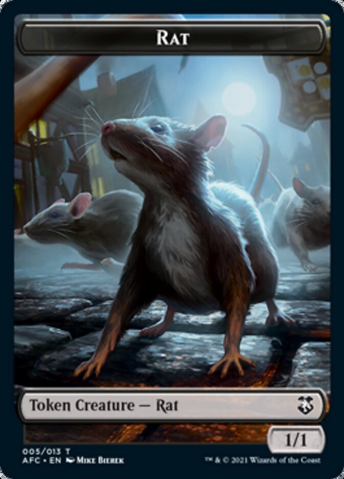 Rat // Zombie Double-sided Token [Dungeons & Dragons: Adventures in the Forgotten Realms Commander Tokens] | Black Swamp Games
