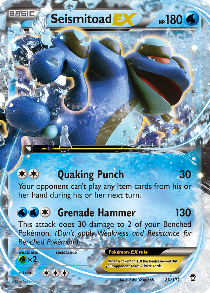 Seismitoad EX (20/111) [XY: Furious Fists] | Black Swamp Games