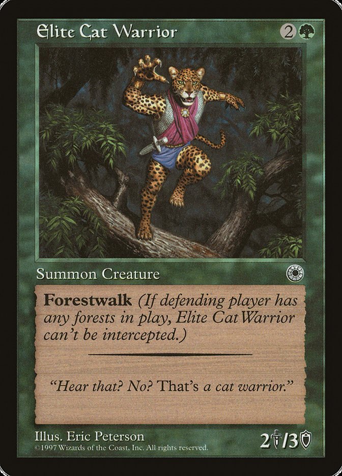 Elite Cat Warrior (With Flavor Text) [Portal] | Black Swamp Games