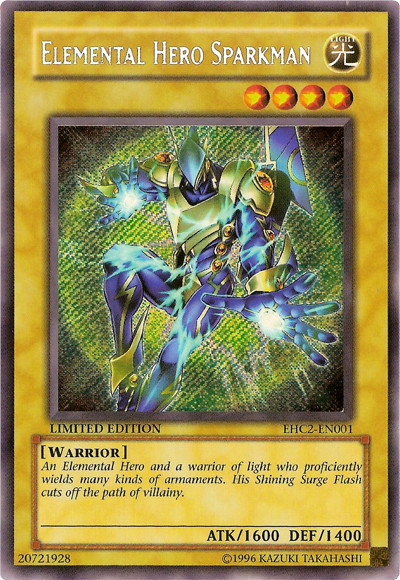 Elemental Hero Sparkman [EHC2-EN001] Secret Rare | Black Swamp Games