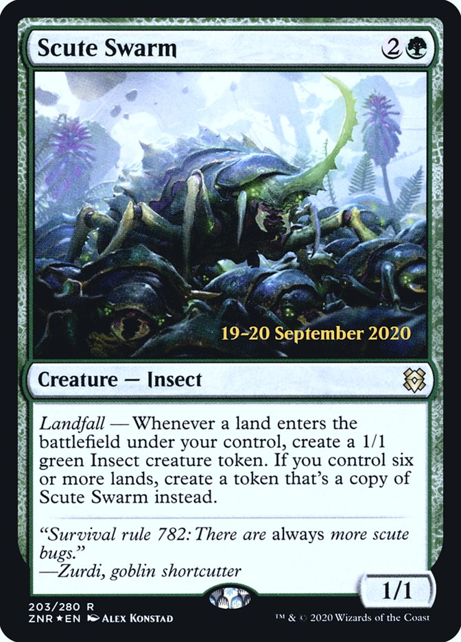 Scute Swarm  [Zendikar Rising Prerelease Promos] | Black Swamp Games