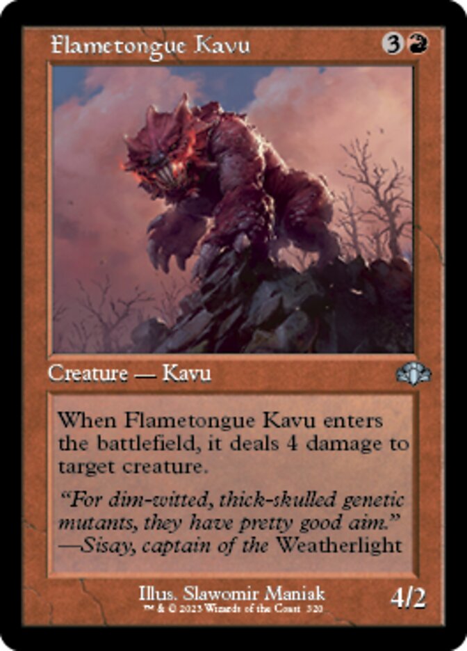 Flametongue Kavu (Retro) [Dominaria Remastered] | Black Swamp Games