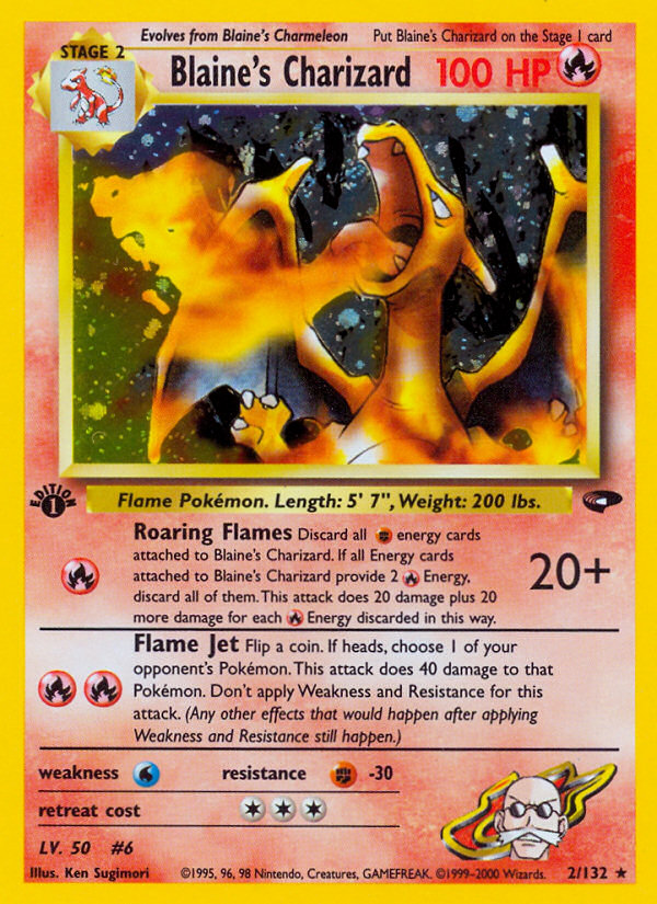 Blaine's Charizard (2/132) [Gym Challenge 1st Edition] | Black Swamp Games