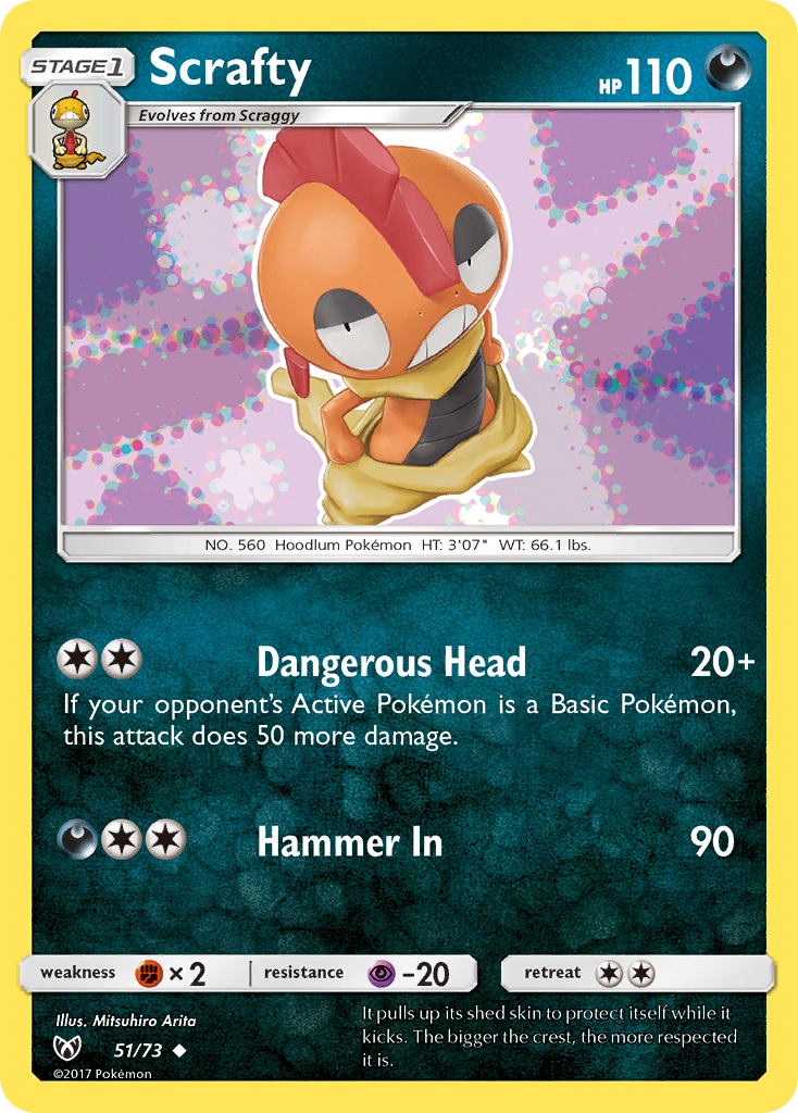 Scrafty (51/73) [Sun & Moon: Shining Legends] | Black Swamp Games