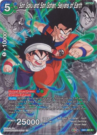 Son Goku and Son Gohan, Saiyans of Earth (Alternate Art) [DB1-091] | Black Swamp Games