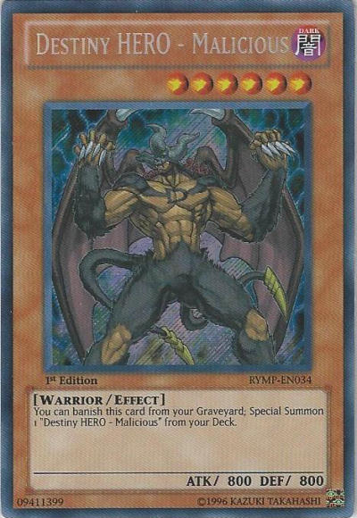 Destiny HERO - Malicious [RYMP-EN034] Secret Rare | Black Swamp Games