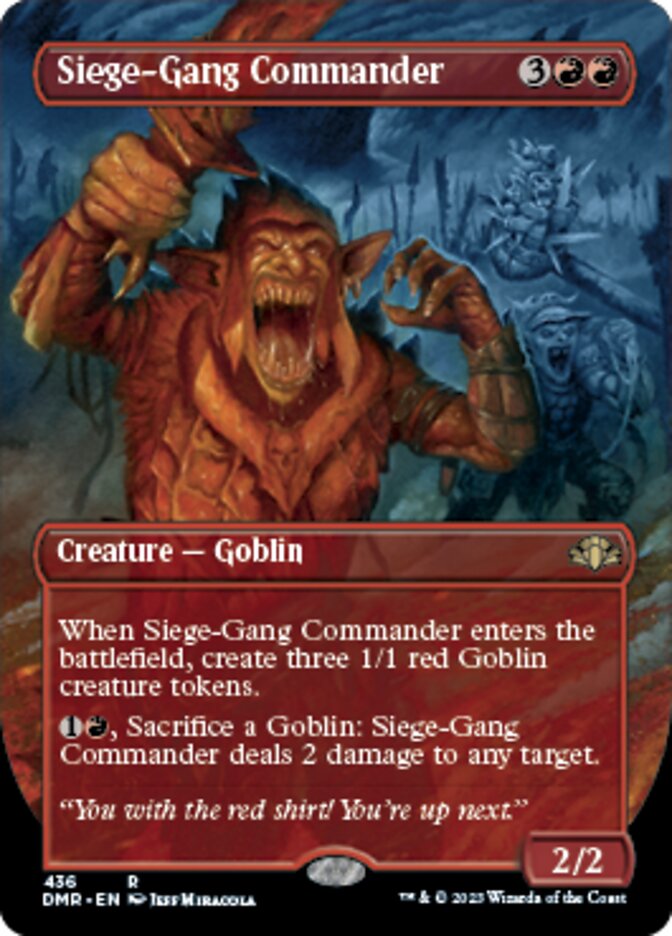 Siege-Gang Commander (Borderless Alternate Art) [Dominaria Remastered] | Black Swamp Games