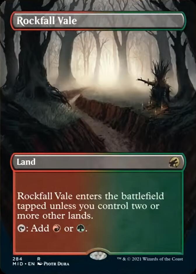 Rockfall Vale (Borderless) [Innistrad: Midnight Hunt] | Black Swamp Games