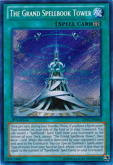 The Grand Spellbook Tower [ABYR-EN060] Secret Rare | Black Swamp Games