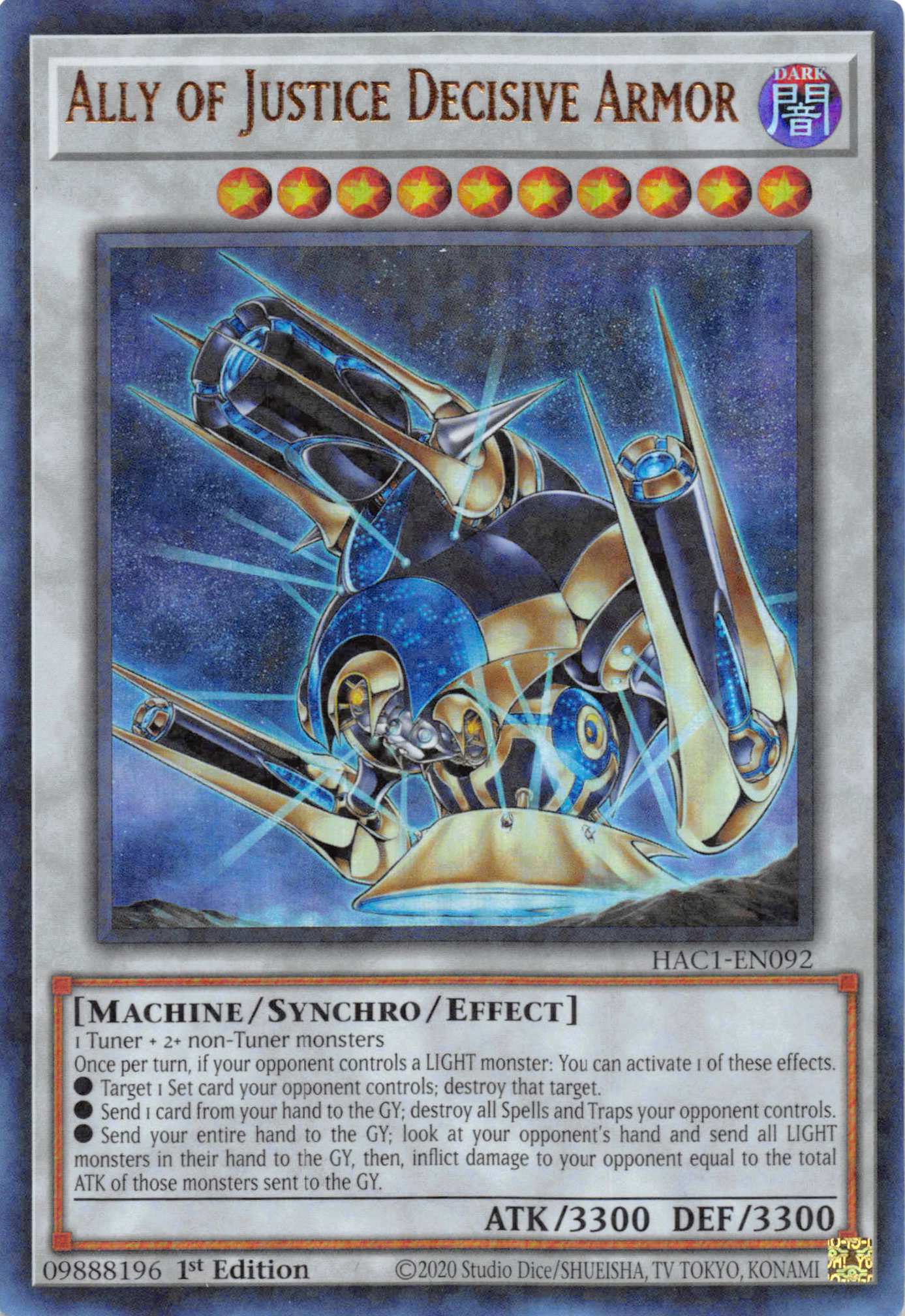 Ally of Justice Decisive Armor (Duel Terminal) [HAC1-EN092] Parallel Rare | Black Swamp Games