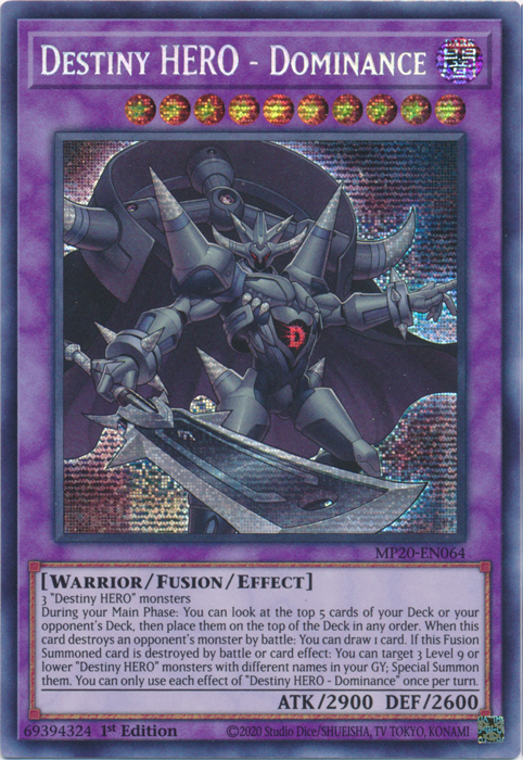 Destiny Hero - Dominance [MP20-EN064] Prismatic Secret Rare | Black Swamp Games